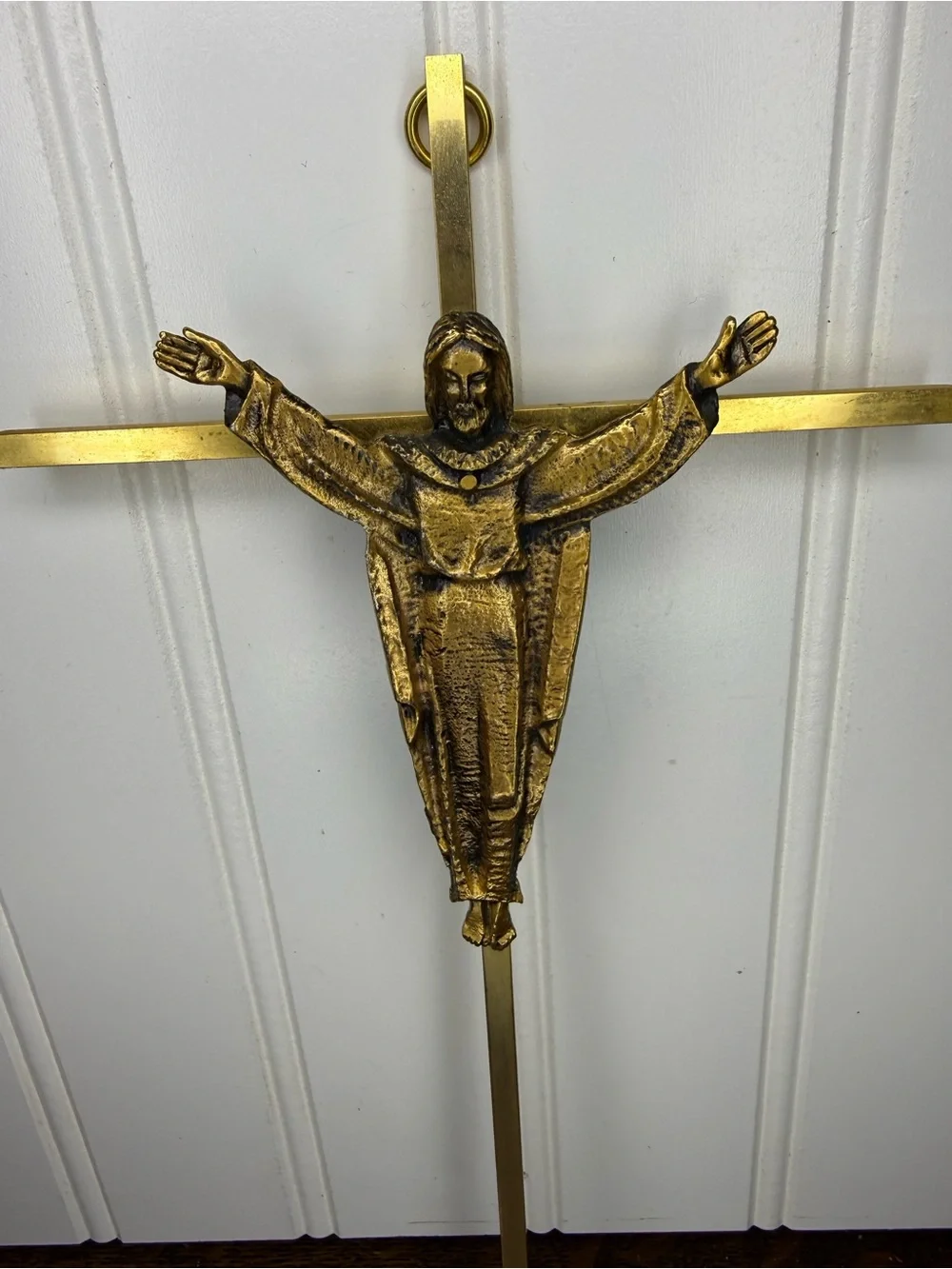 Gold Wall Cross with Christ Figure - Decorative Home Wall Decor
